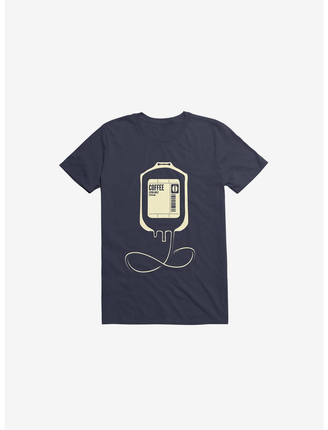 Coffee Transfusion Navy Blue T-Shirt