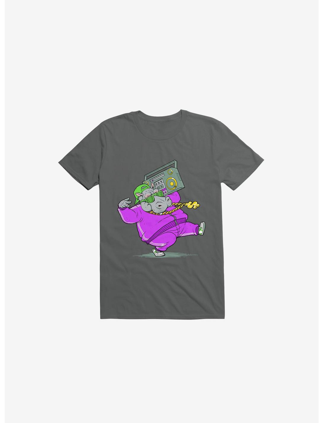 Hip Hop Hippo Charcoal Grey T-Shirt