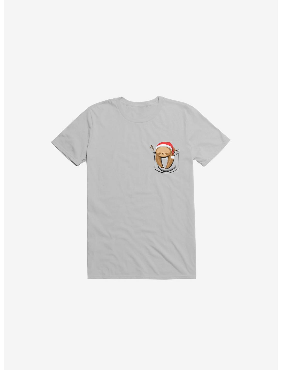 Sloth In A Pocket Xmas Ice Grey T-Shirt