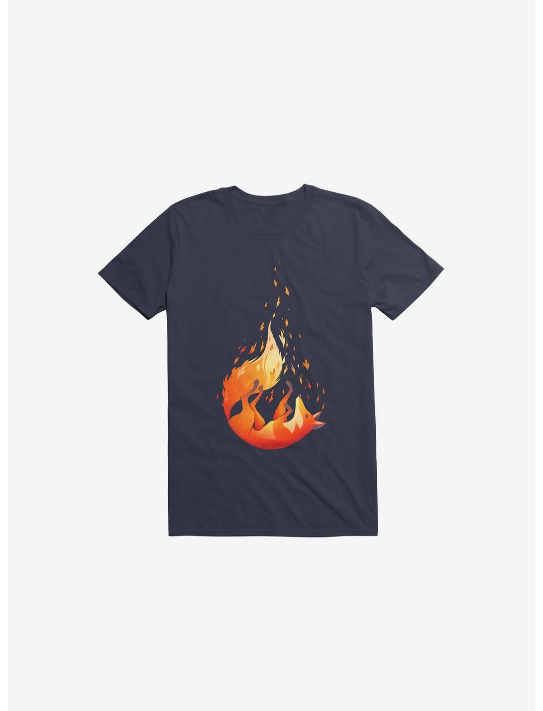 Falling Fox Navy Blue T-Shirt