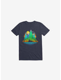 Geometric Landscape Bears Navy Blue T-Shirt
