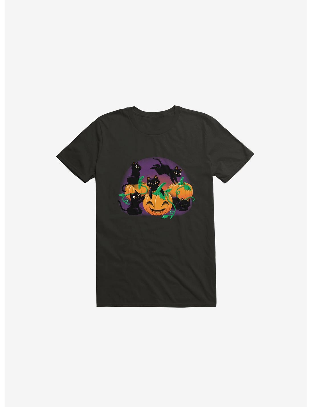 Hello Cat Halloween Black T-Shirt