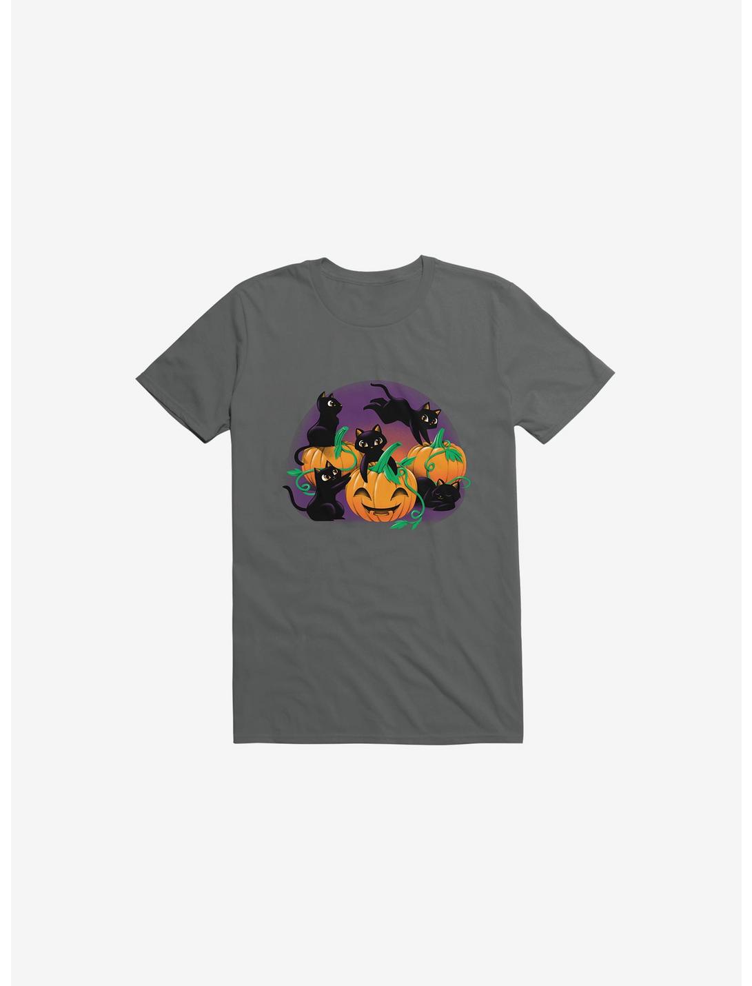Hello Cat Halloween Charcoal Grey T-Shirt