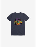 Hello Cat Halloween Navy Blue T-Shirt
