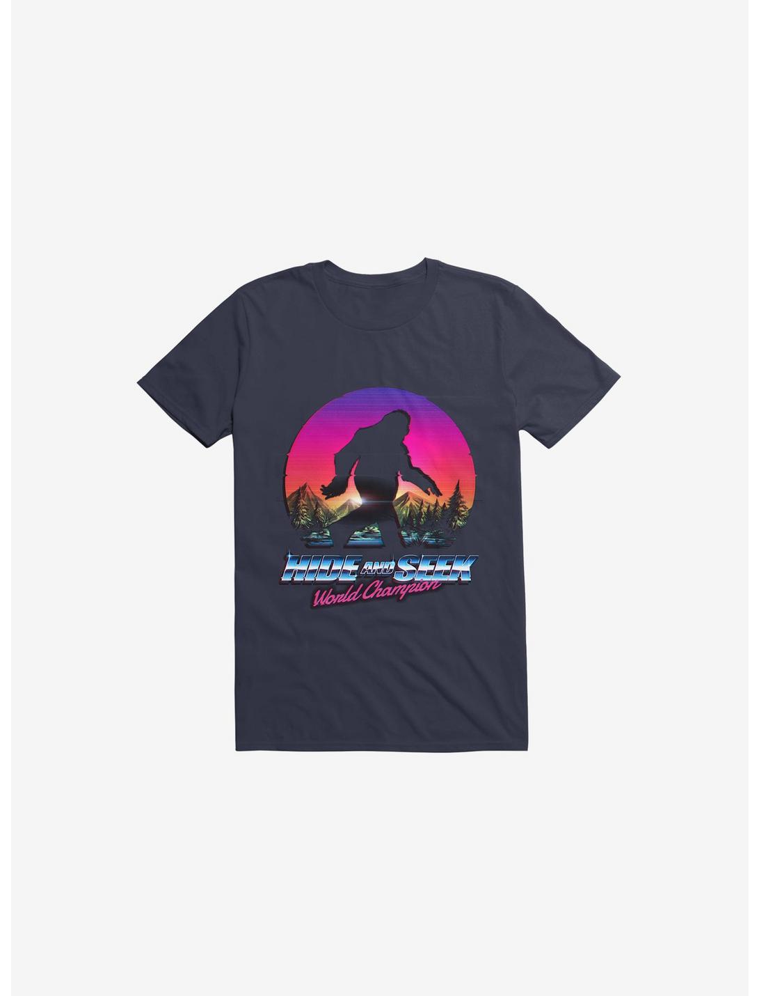 Hide And Seek World Champion: Bigfoot Is Real Navy Blue T-Shirt