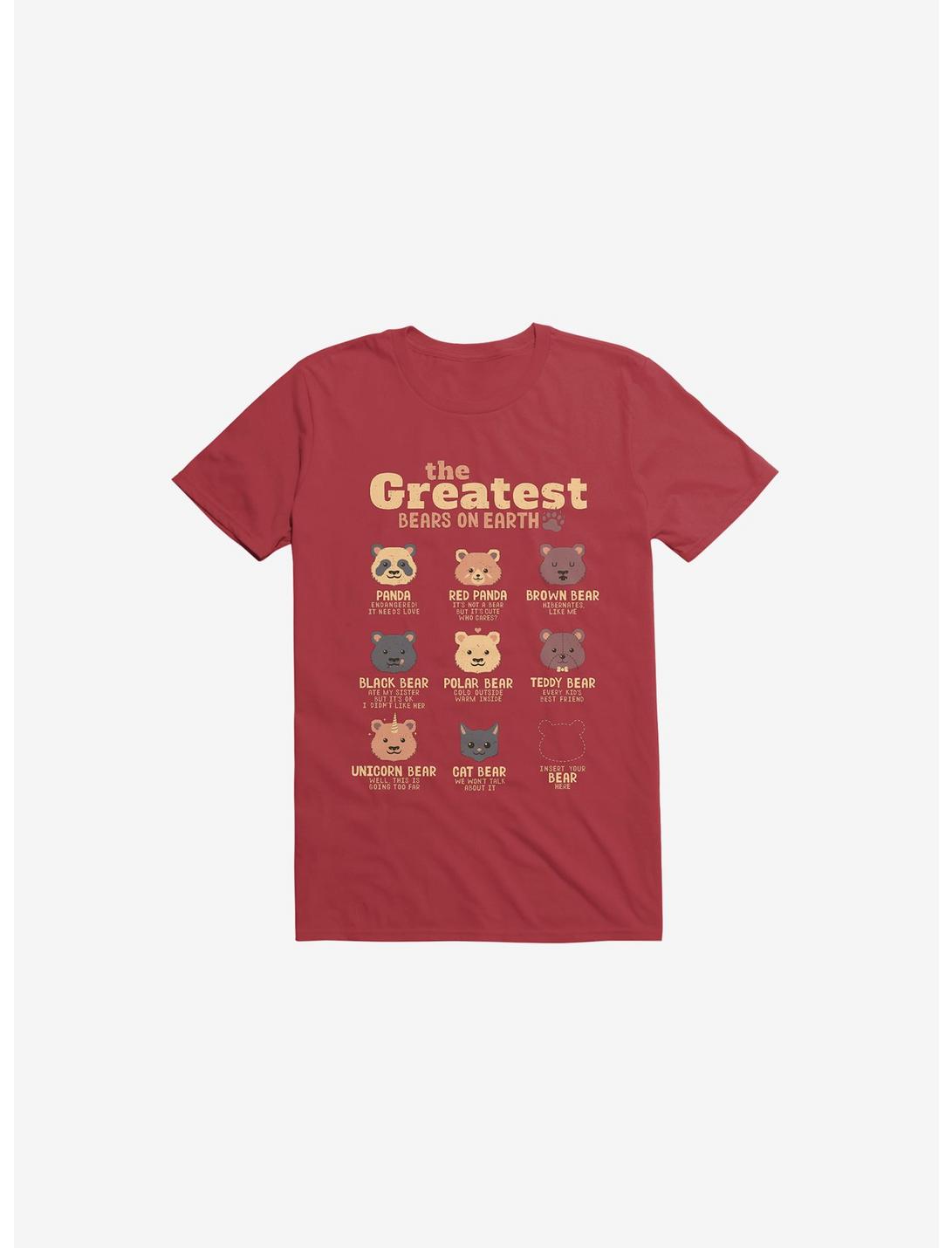 Greatest Bears: Insert Your Bear Red T-Shirt