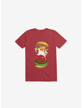 Hamburger Cat Red T-Shirt
