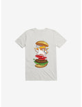 Hamburger Cat White T-Shirt