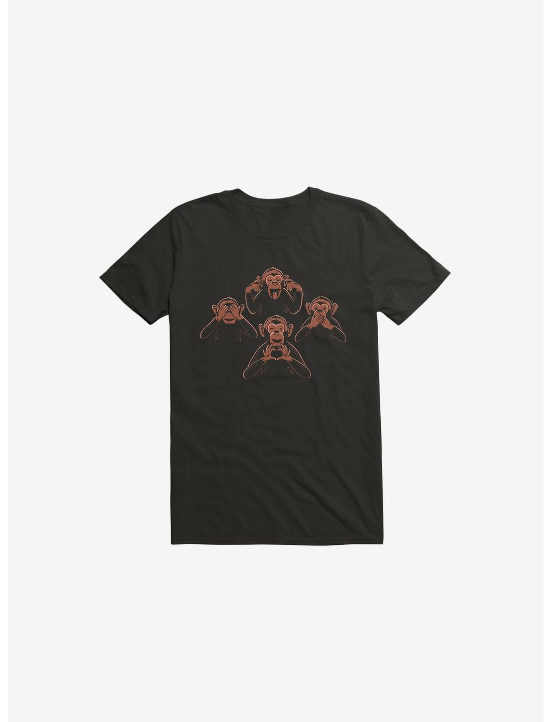 Four Wise Monkeys Black T-Shirt