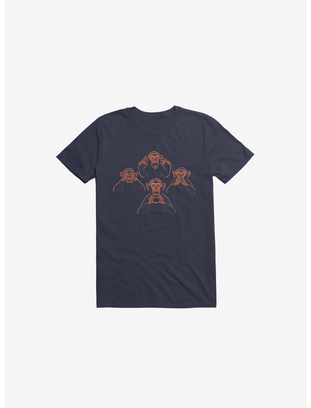 Four Wise Monkeys Navy Blue T-Shirt