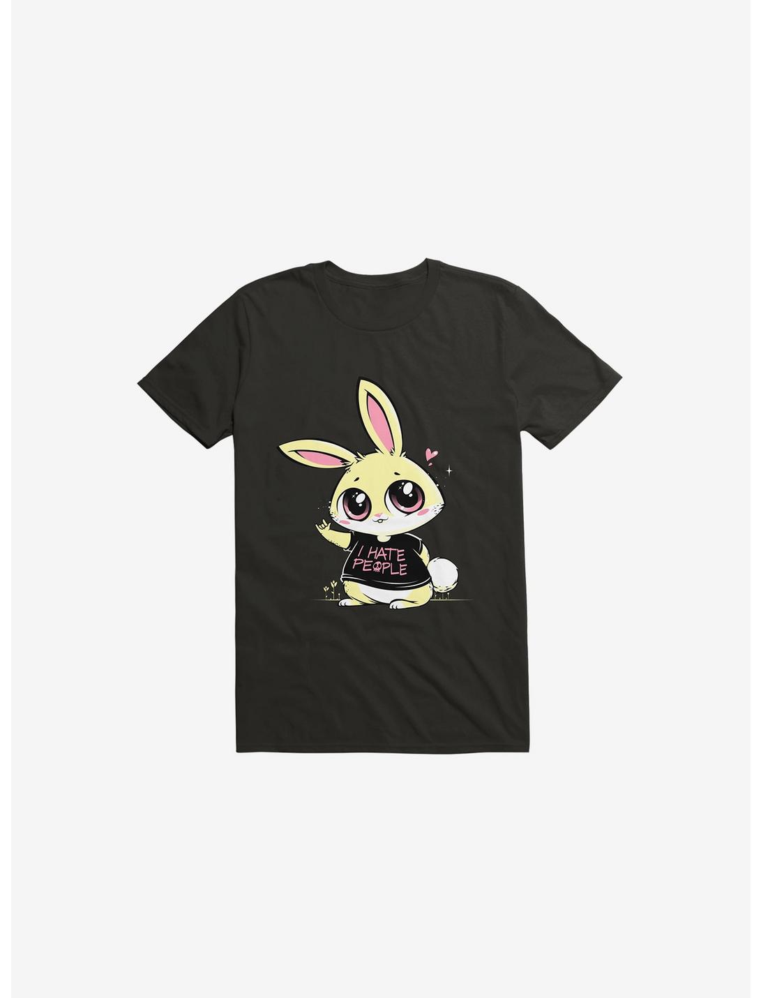 I Hate People Bunny Black T-Shirt