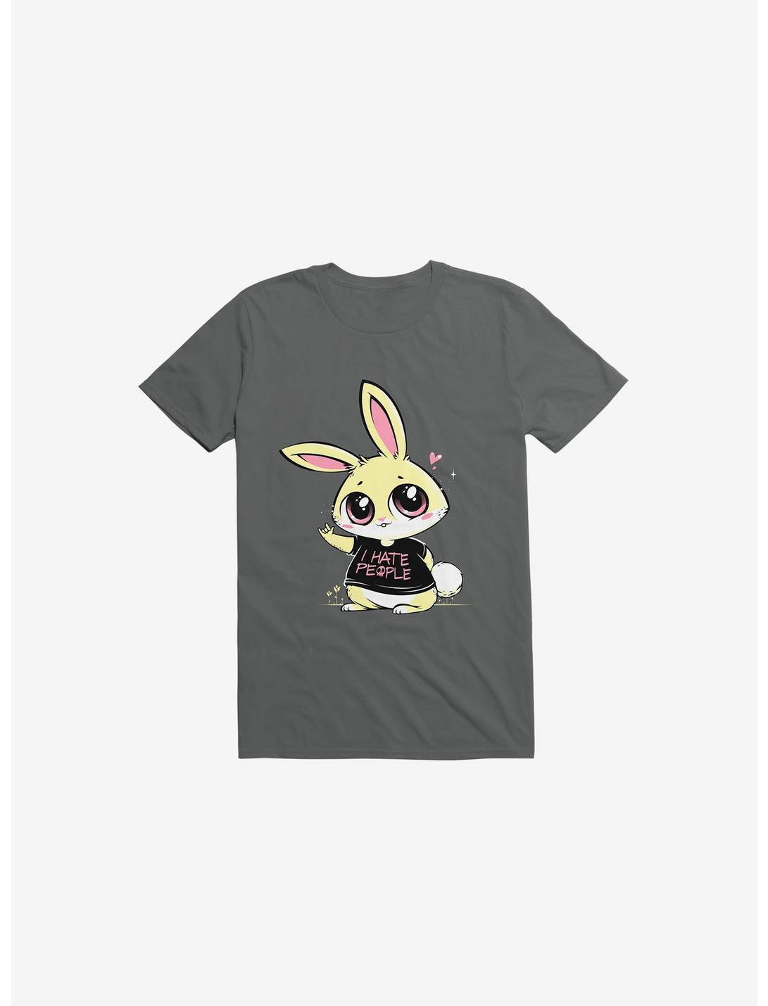 I Hate People Bunny Charcoal Grey T-Shirt