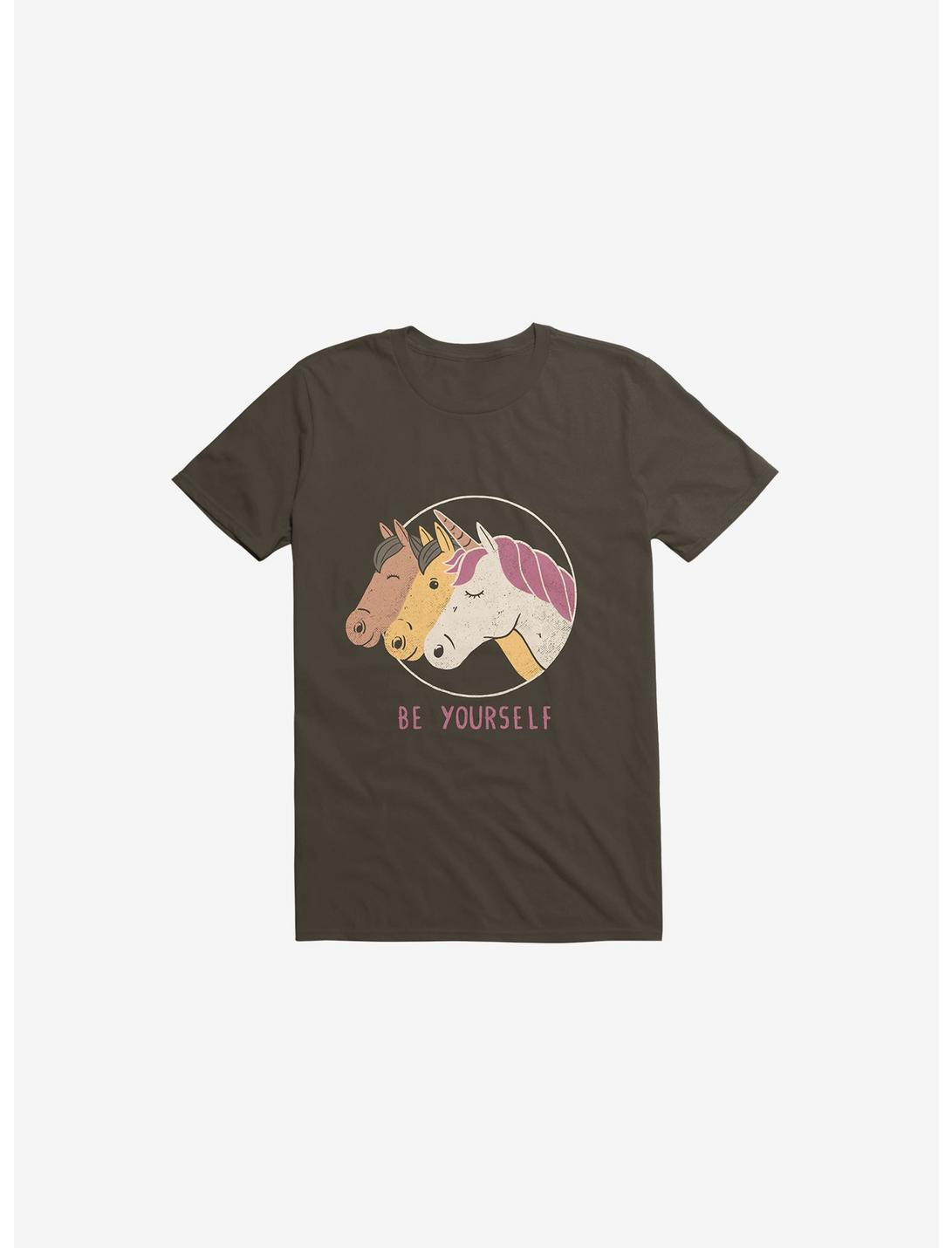 Be Yourself Unicorn Brown T-Shirt