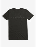 Cat Line Heartline Black T-Shirt