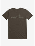 Cat Line Heartline Brown T-Shirt