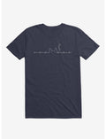 Cat Line Heartline Navy Blue T-Shirt