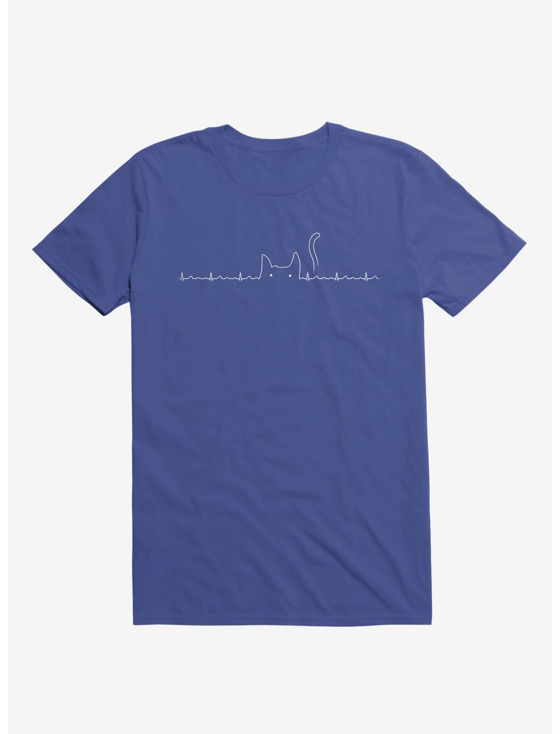 Cat Line Heartline Royal Blue T-Shirt