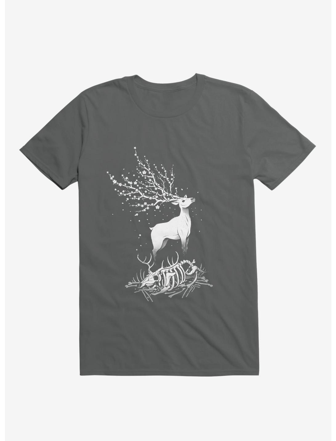 Life After Death Reborn Deer Charcoal Grey T-Shirt