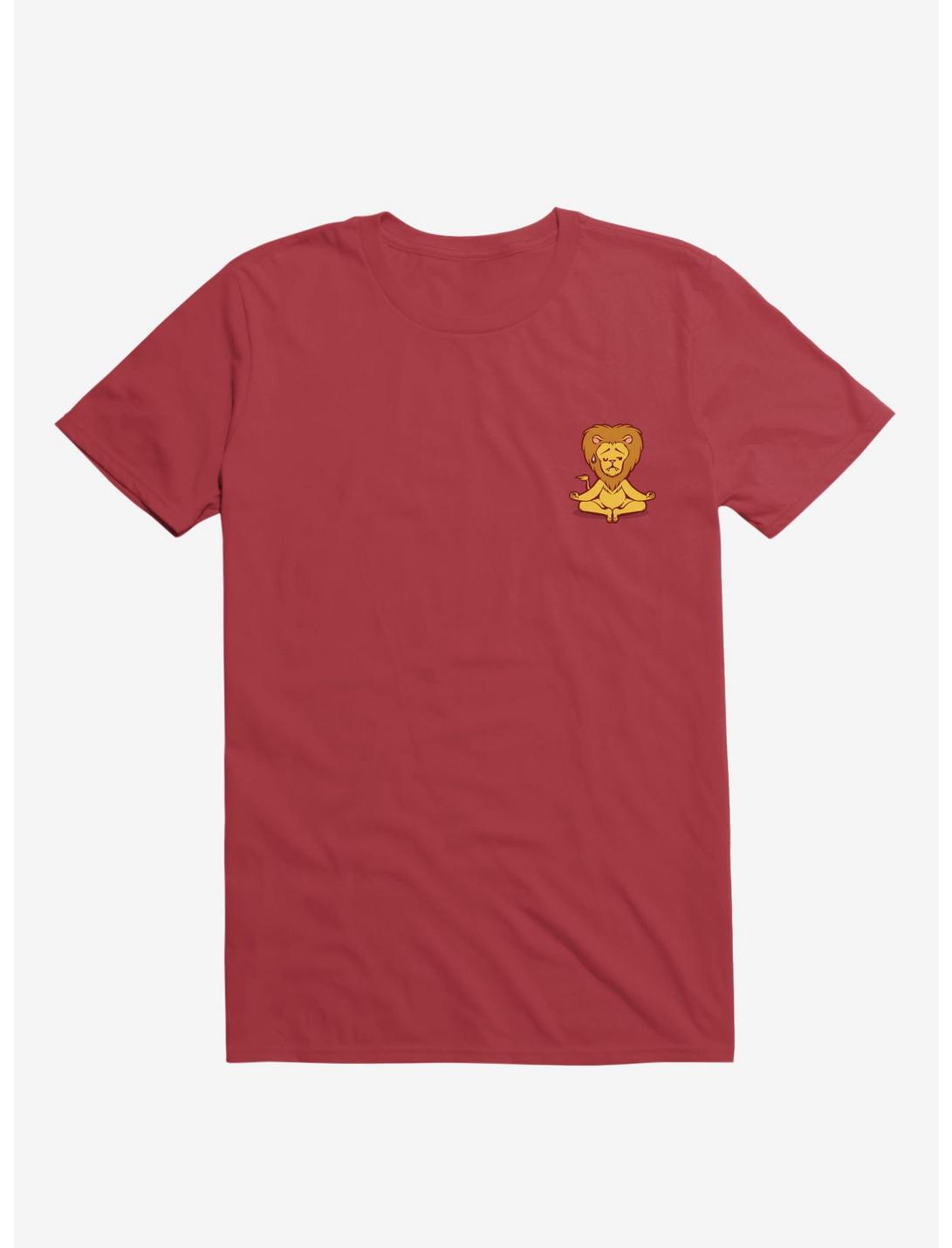 Lion Animals Meditation Zen Buddhism Red T-Shirt