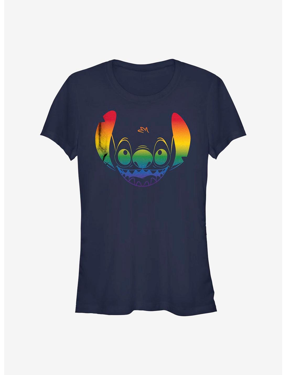 Disney Lilo & Stitch Stitch Face Rainbow Pride T-Shirt