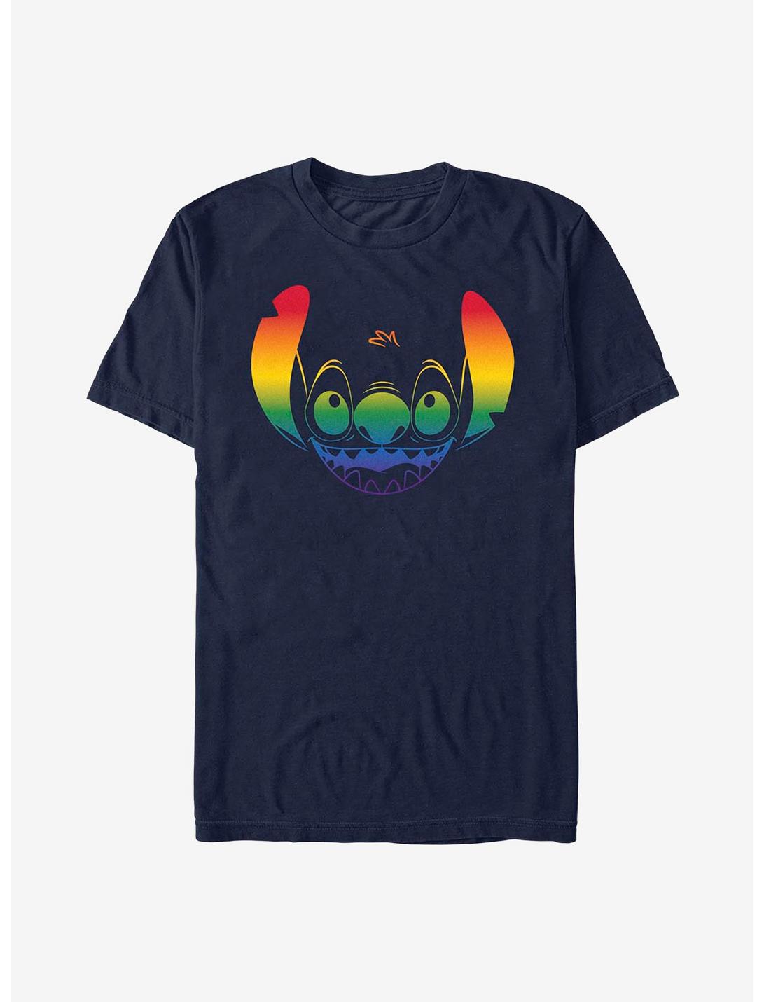 Disney Stitch Face Rainbow Pride T-Shirt