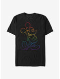 Disney Mickey Mouse Outline Rainbow Pride T-Shirt