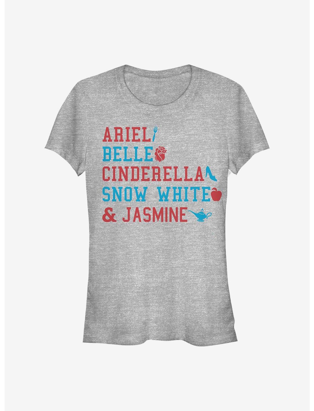 Disney Princess America Stacked Names Girls T-Shirt