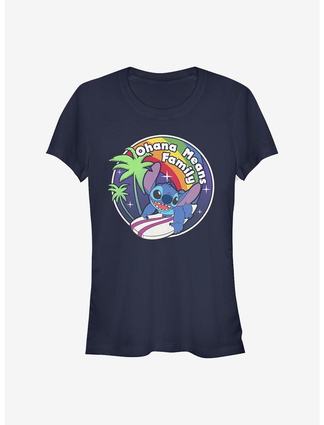 Disney Lilo & Stitch Rainbow Ohana Means Family Girls T-Shirt