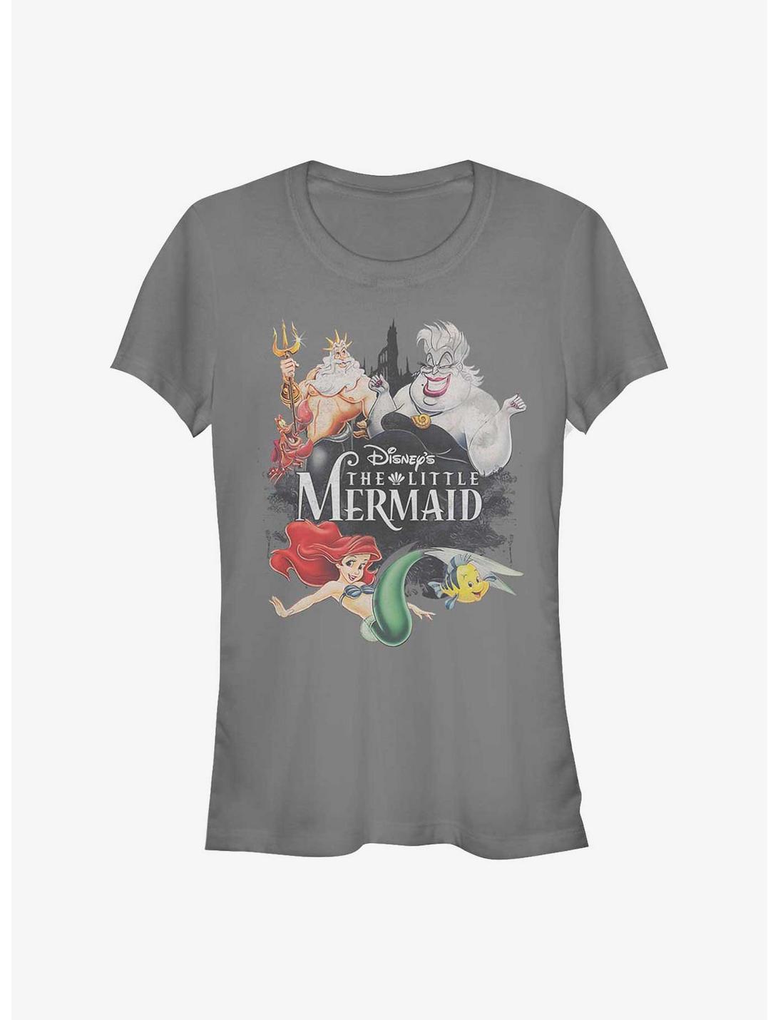 Disney The Little Mermaid Watercolor Poster Girls T-Shirt