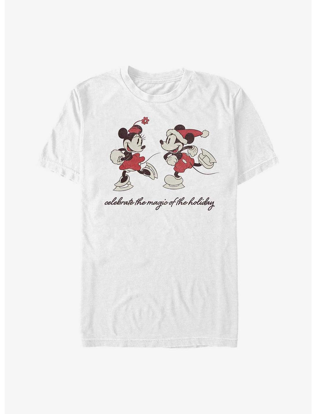 Disney Mickey Mouse & Minnie Mouse Vintage Holiday Skaters T-Shirt