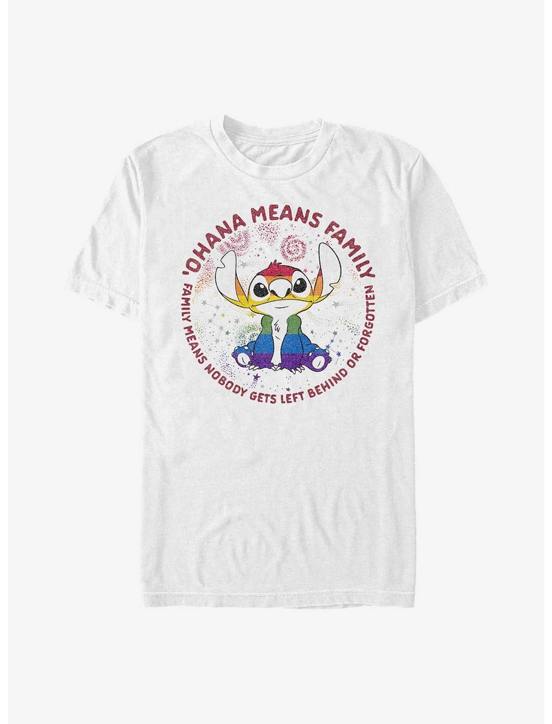 Disney Stitch Ohana Means Family Rainbow Pride T-Shirt