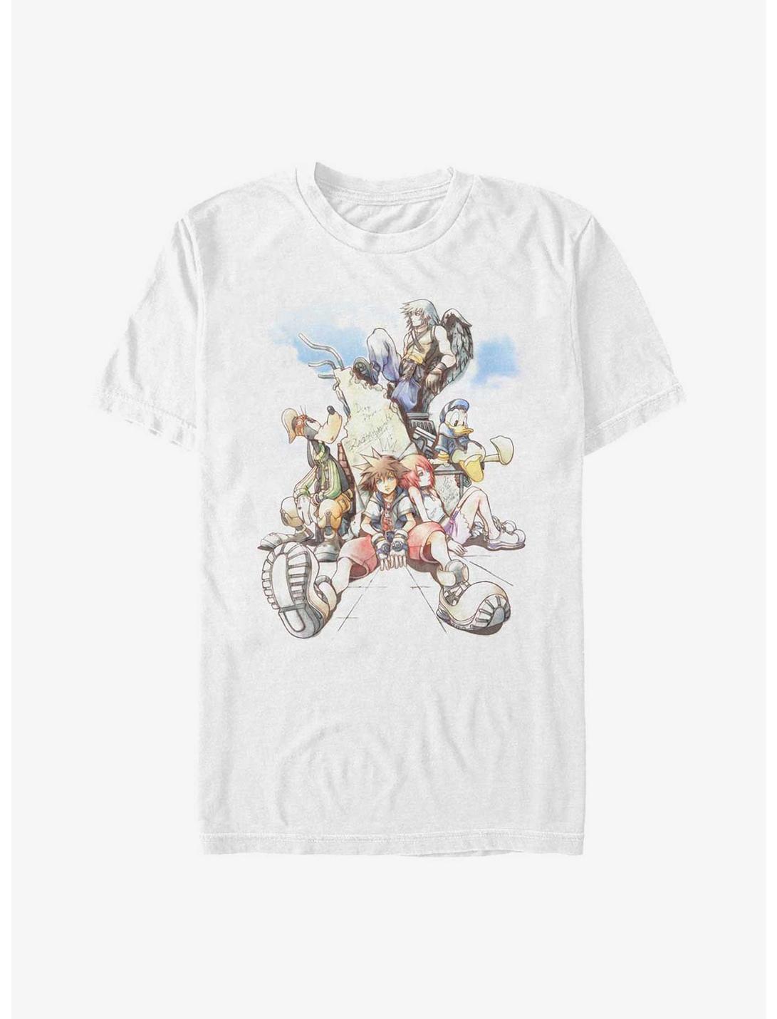 Disney Kingdom Hearts Group In The Clouds Heavyweight T-Shirt