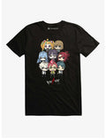 Chibi Characters Print on T-Shirt