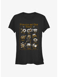 Disney Princesses Flower Chart Girls T-Shirt
