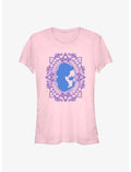 Disney Aladdin Jasmine Flower Frame Silhouette Girls T-Shirt