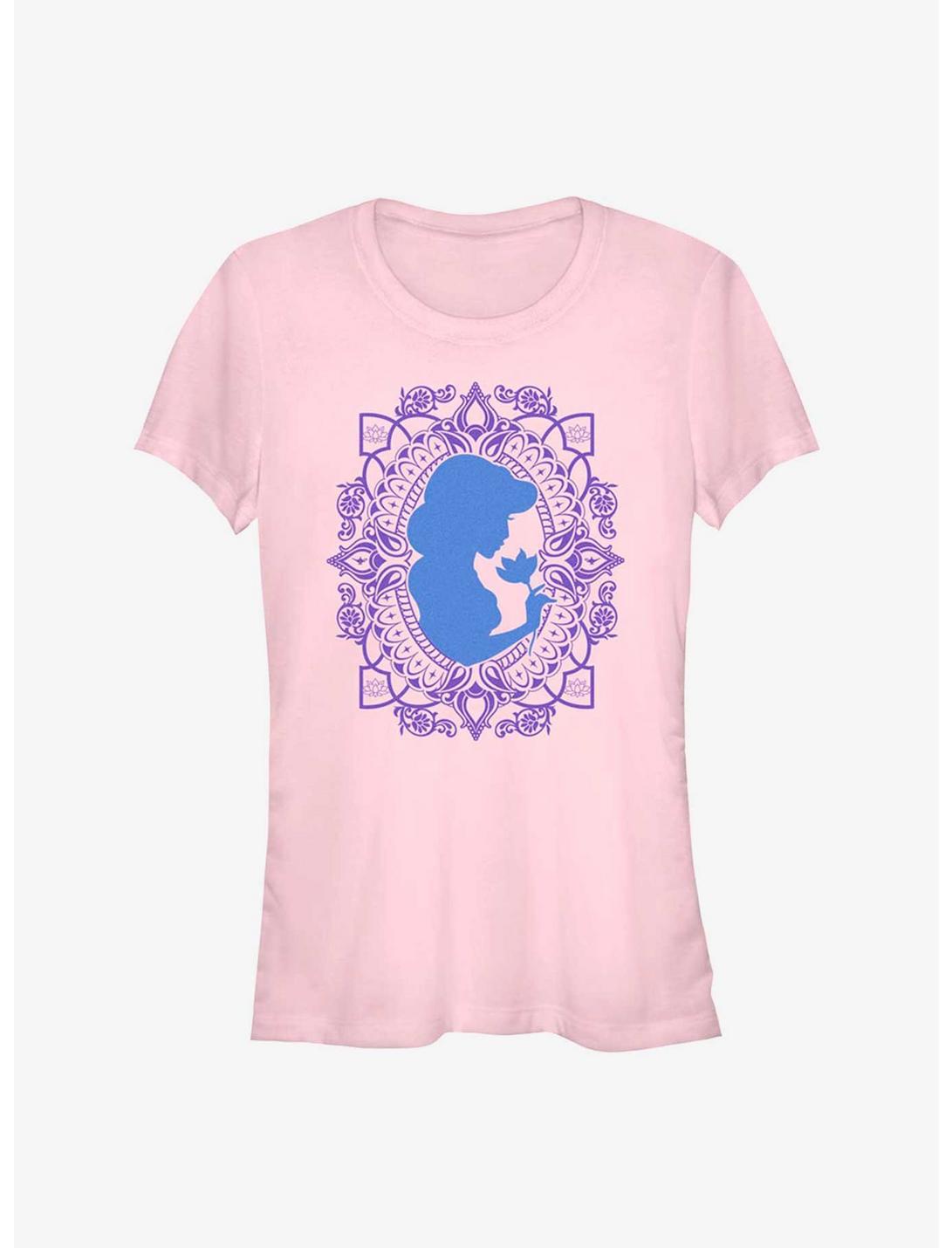 Disney Aladdin Jasmine Flower Frame Silhouette Girls T-Shirt