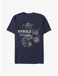 Nintendo Zelda Regional Map of Hyrule T-Shirt