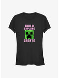 Minecraft Creeper Create Girls T-Shirt