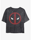 Marvel Deadpool Eye Logo Mineral Wash Crop Girls T-Shirt