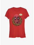 Marvel Deadpool Season's Greetings Wreath Girls T-Shirt