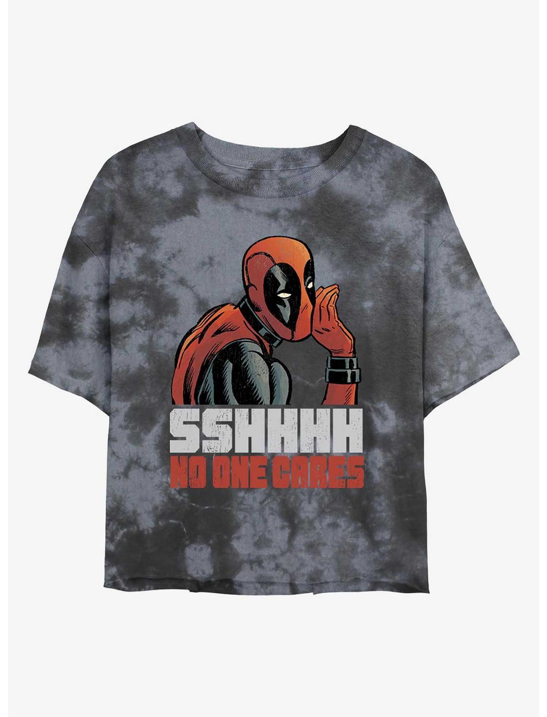 Marvel Deadpool No One Cares Tie-Dye Girls Crop T-Shirt