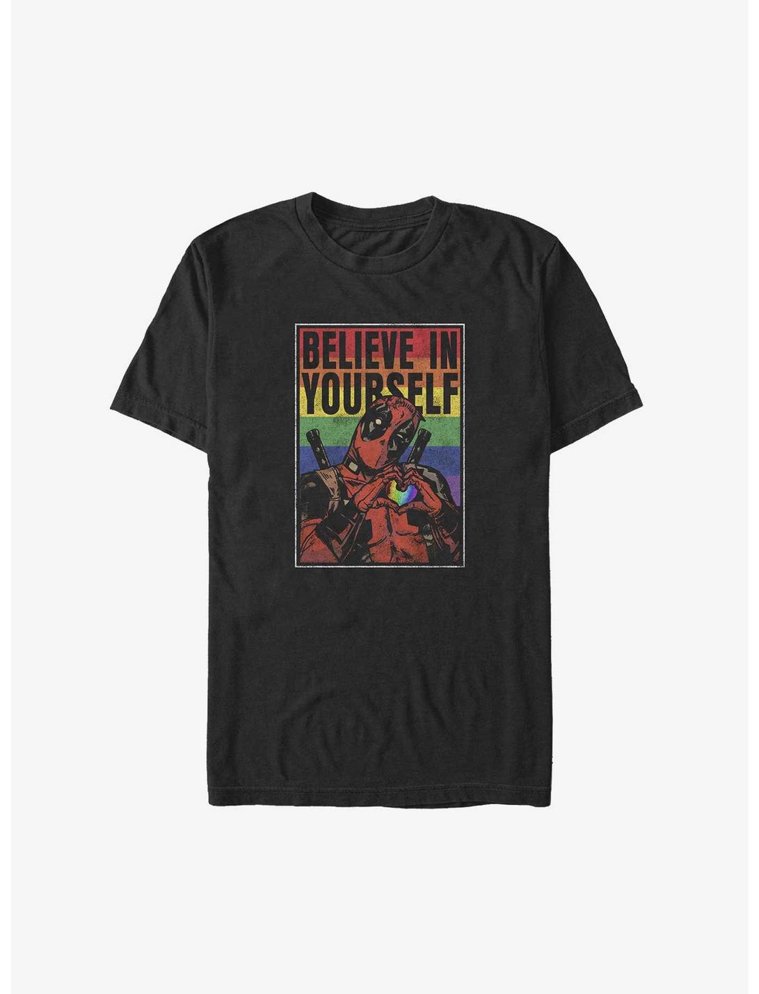 Marvel Deadpool Believe In Yourself Rainbow Big & Tall T-Shirt