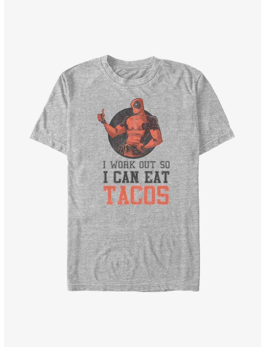 Marvel Deadpool I Work Out So I Can Eat Tacos Big & Tall T-Shirt