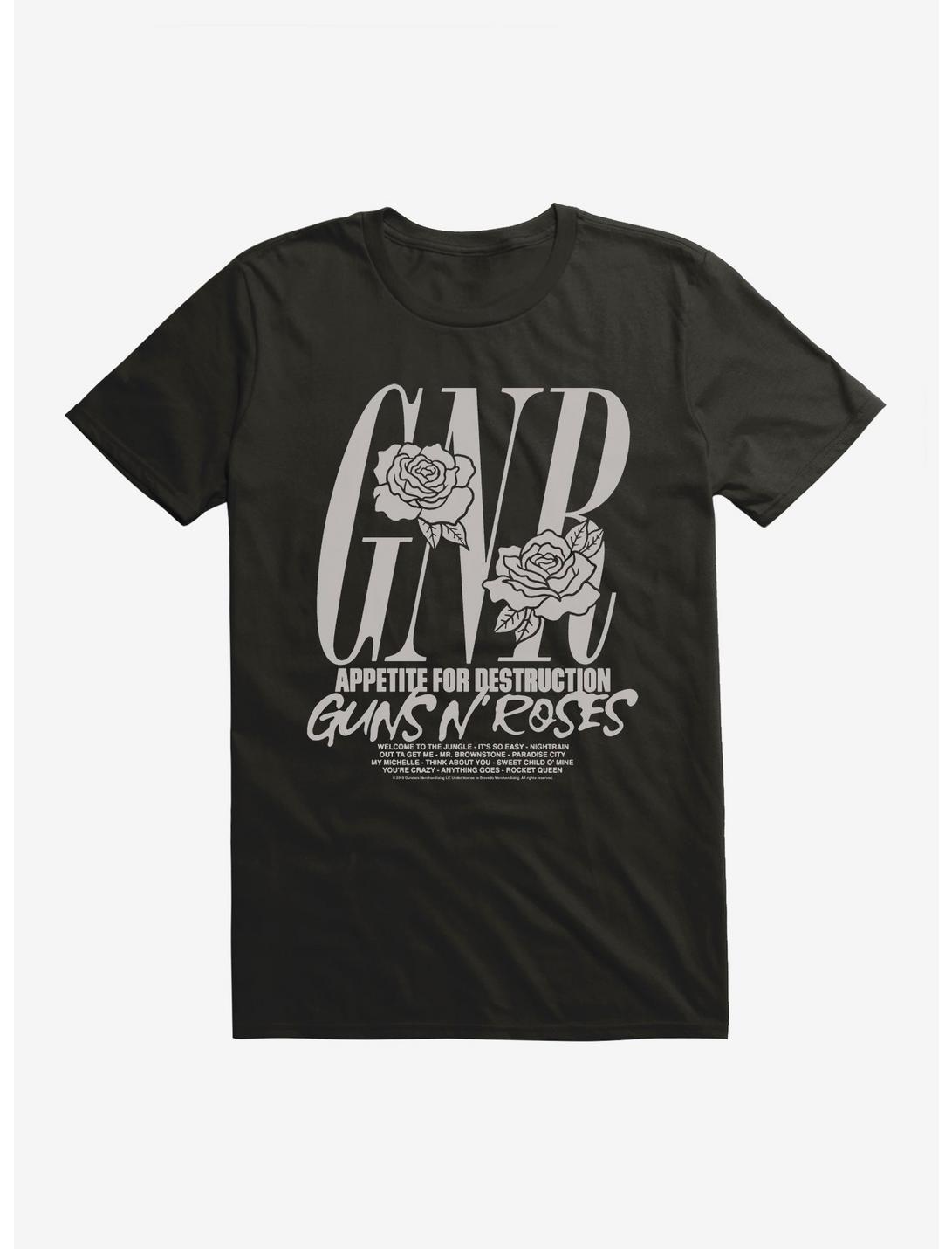 Guns N' Roses Appetite For Destruction Tracklist T-Shirt