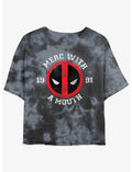 Marvel Deadpool Merc With A Mouth Girls Tie-Dye Crop T-Shirt