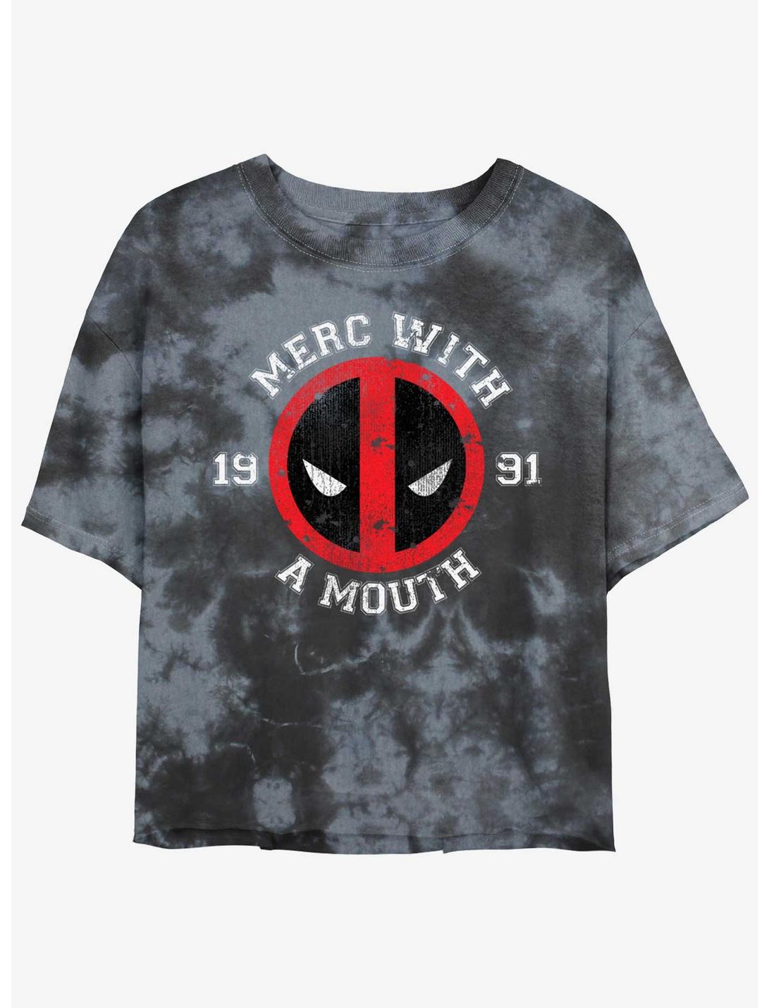 Marvel Deadpool Merc With A Mouth Girls Tie-Dye Crop T-Shirt