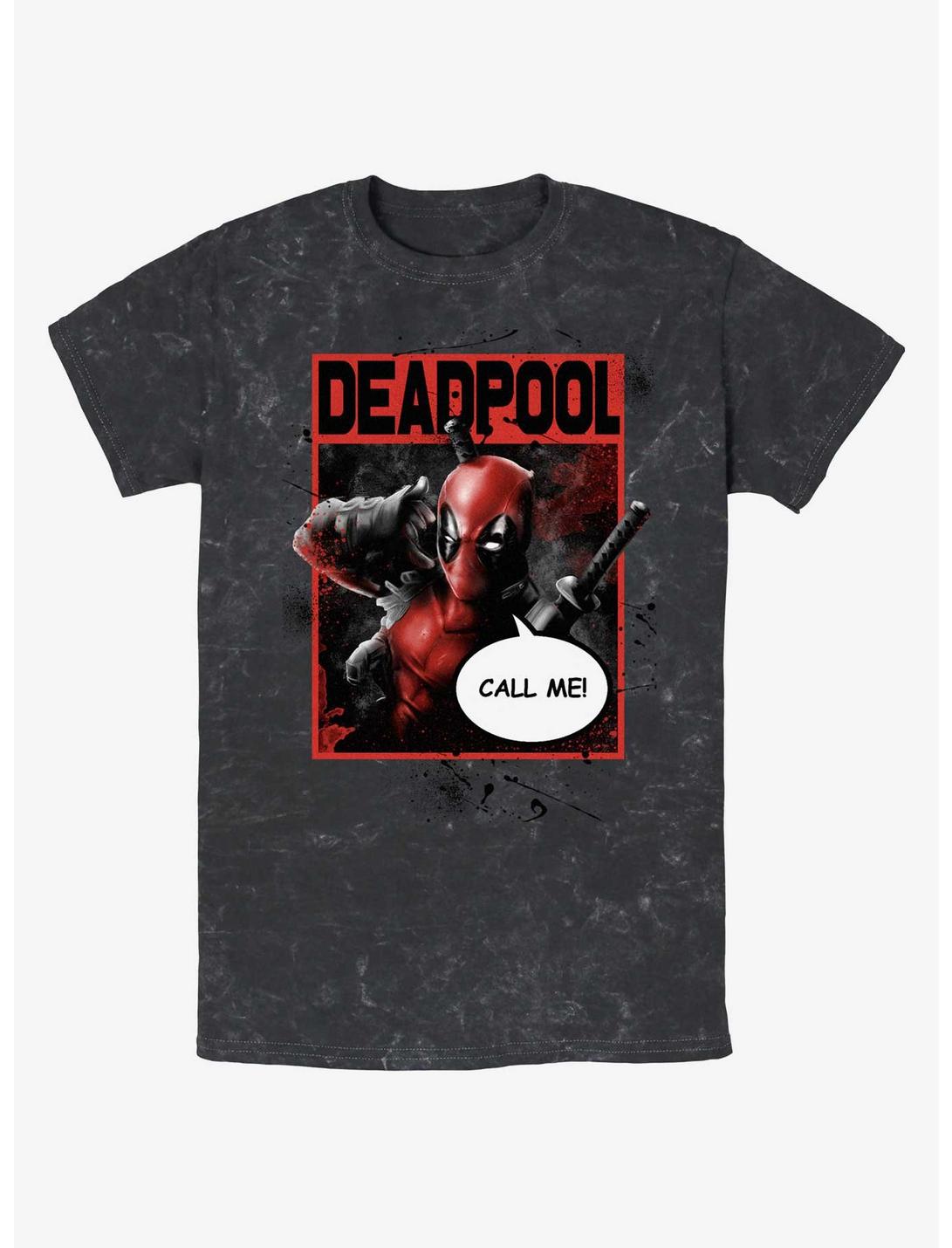Marvel Deadpool Call Me Poster Mineral Wash T-Shirt