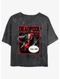 Marvel Deadpool Call Me Poster Girls Mineral Wash Crop T-Shirt