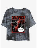 Marvel Deadpool Call Me Poster Girls Tie-Dye Crop T-Shirt