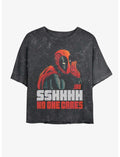 Marvel Deadpool No One Cares Girls Mineral Wash Crop T-Shirt